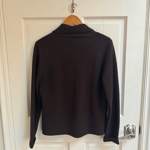 Eileen Fisher 2-Piece Italian Wool Cardigan Sweater & Flare Midi Skirt in Brown - Picture 3 of 7